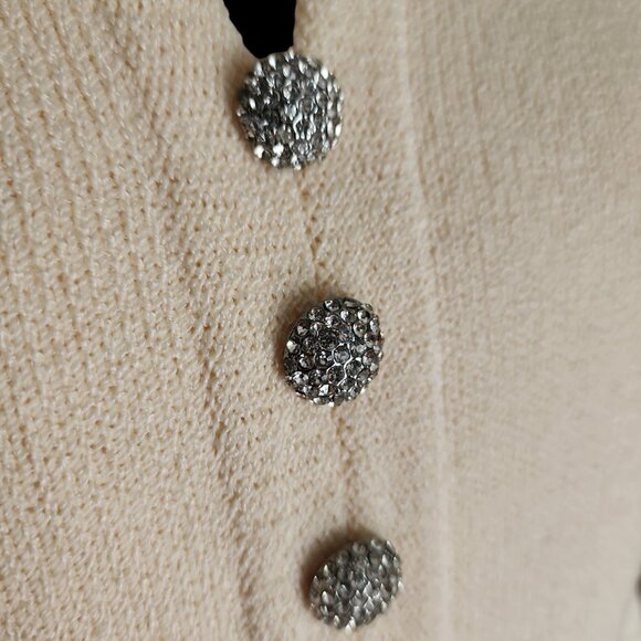 80's Designer Don Sayres for Wellmore Cream Hue Santana Knit Wool & Rayon Dress - Picture 7 of 8